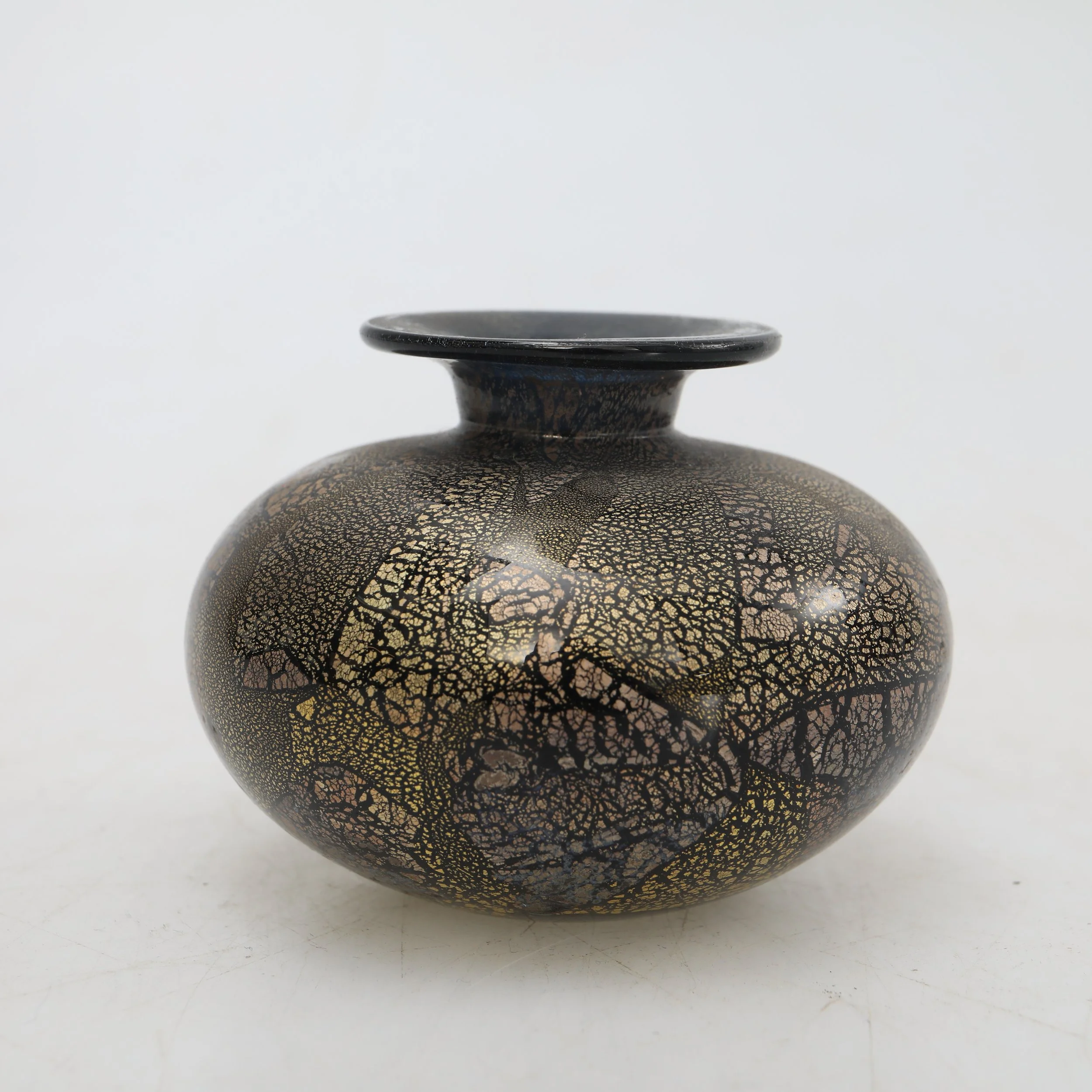 XS Isle of Wight Studio Azurine Vase in dark glass with silver and